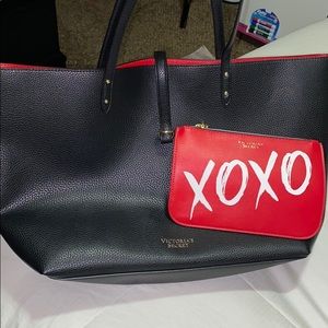 Victoria’s Secret black purse and zipper pouch